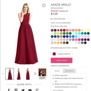 Azazie Dress - style Molly - color Burgundy